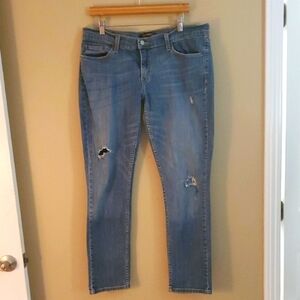 Levi's Light Blue Distressed Ankle Jeans